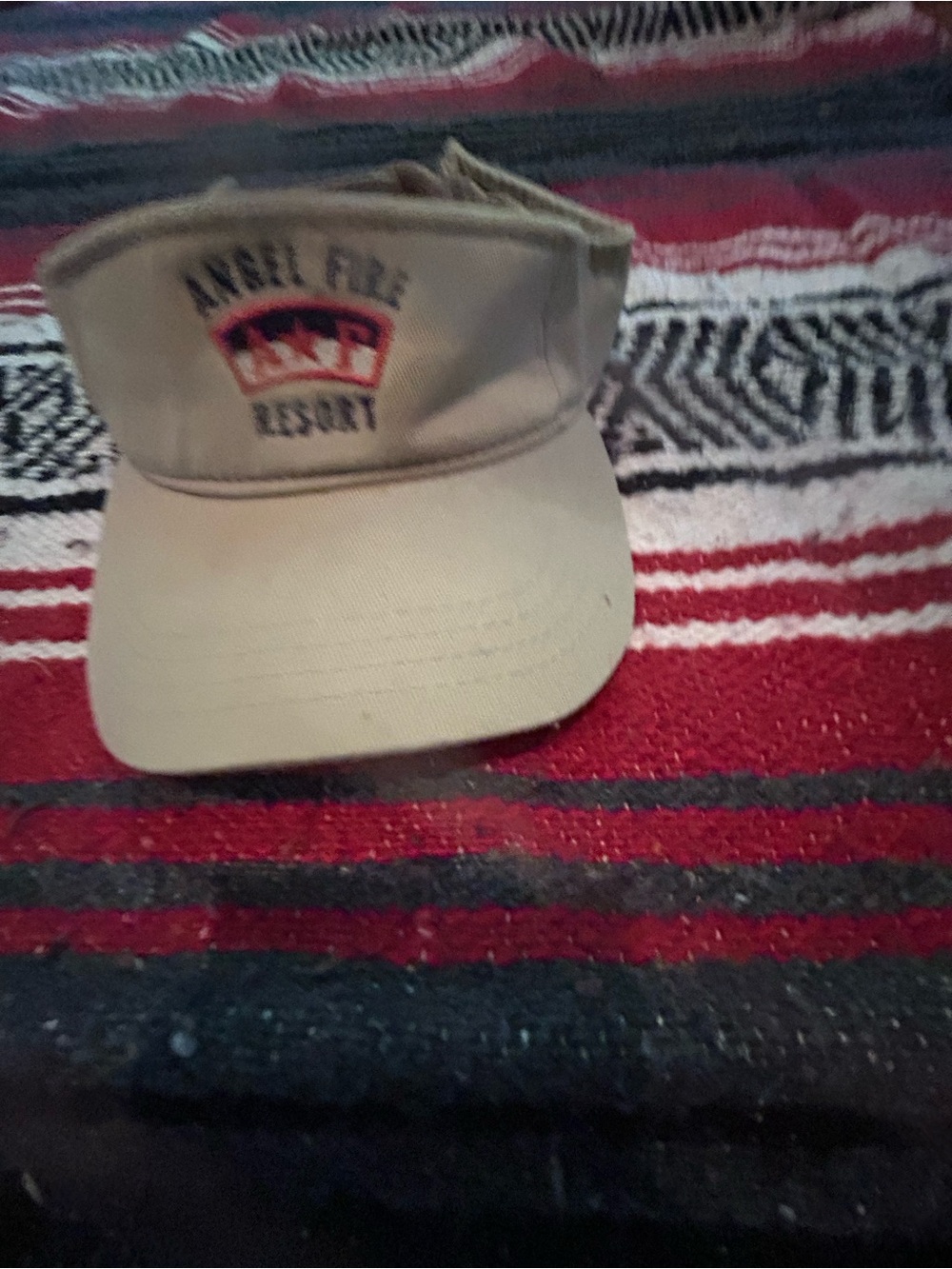 Oura Tan Angel Fire Resort Visor Cap with Red Logo